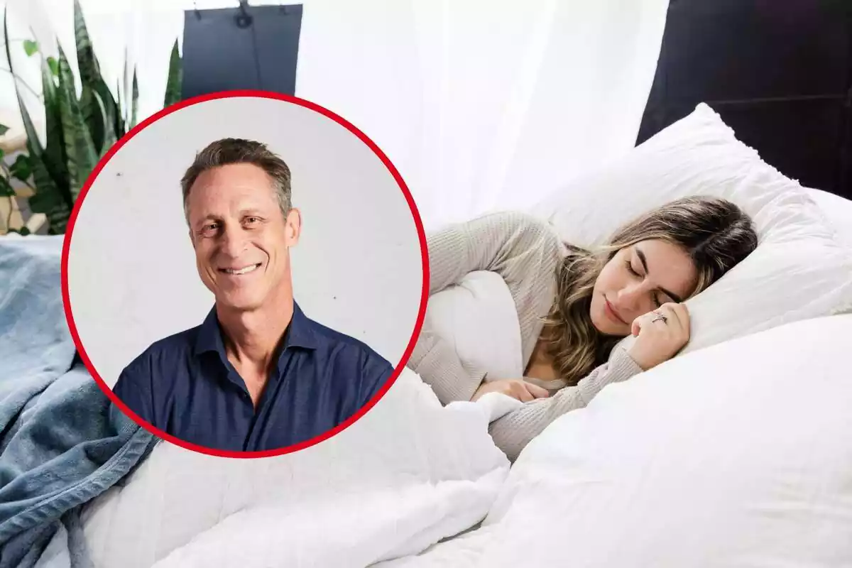Muntatge amb una dona dormint i el doctor Mark Hyman