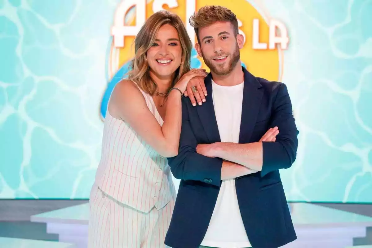 Sandra Barneda y César Muñoz en la presentación de 'Así es la vida'