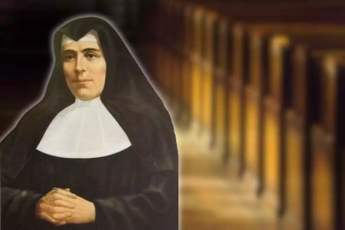 Santa Teresa de Jesús Jornet amb fons d'una església