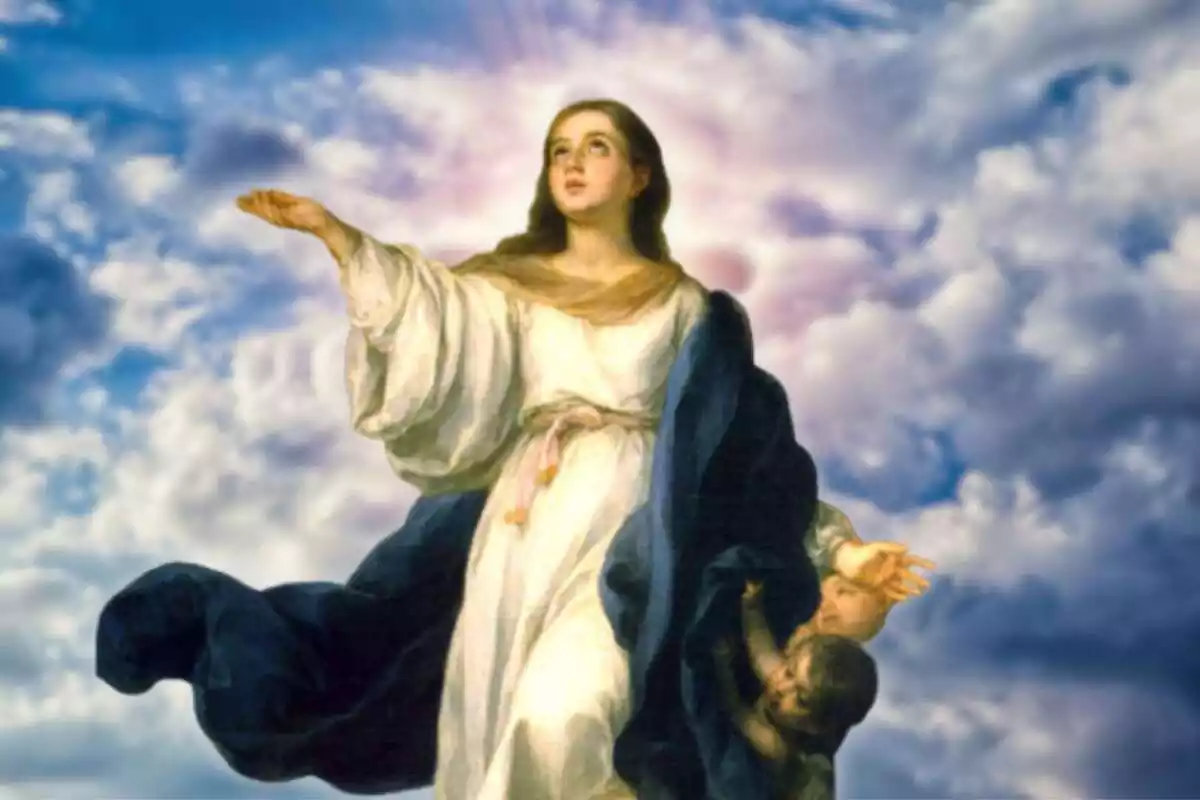 Retrat de la Verge Maria amb un fons del cel