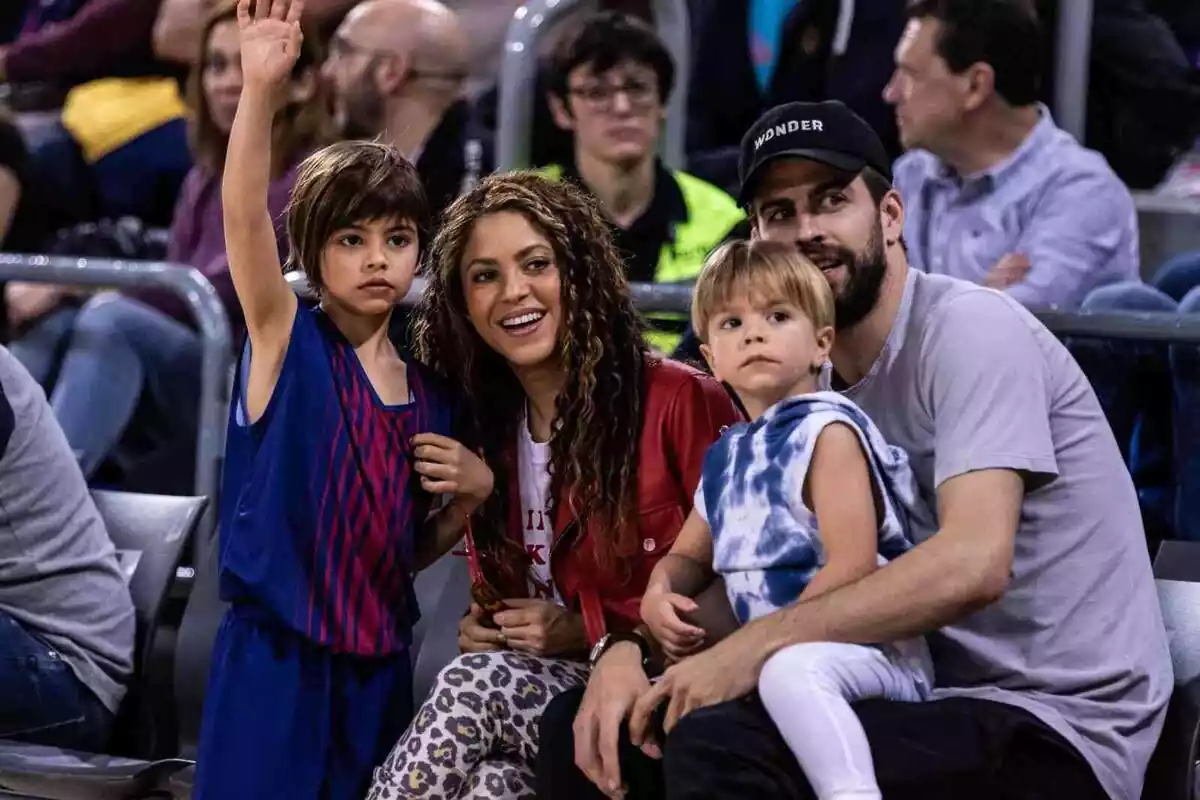 Imagen Shakira, Gerard Piqué, Sasha y Milan