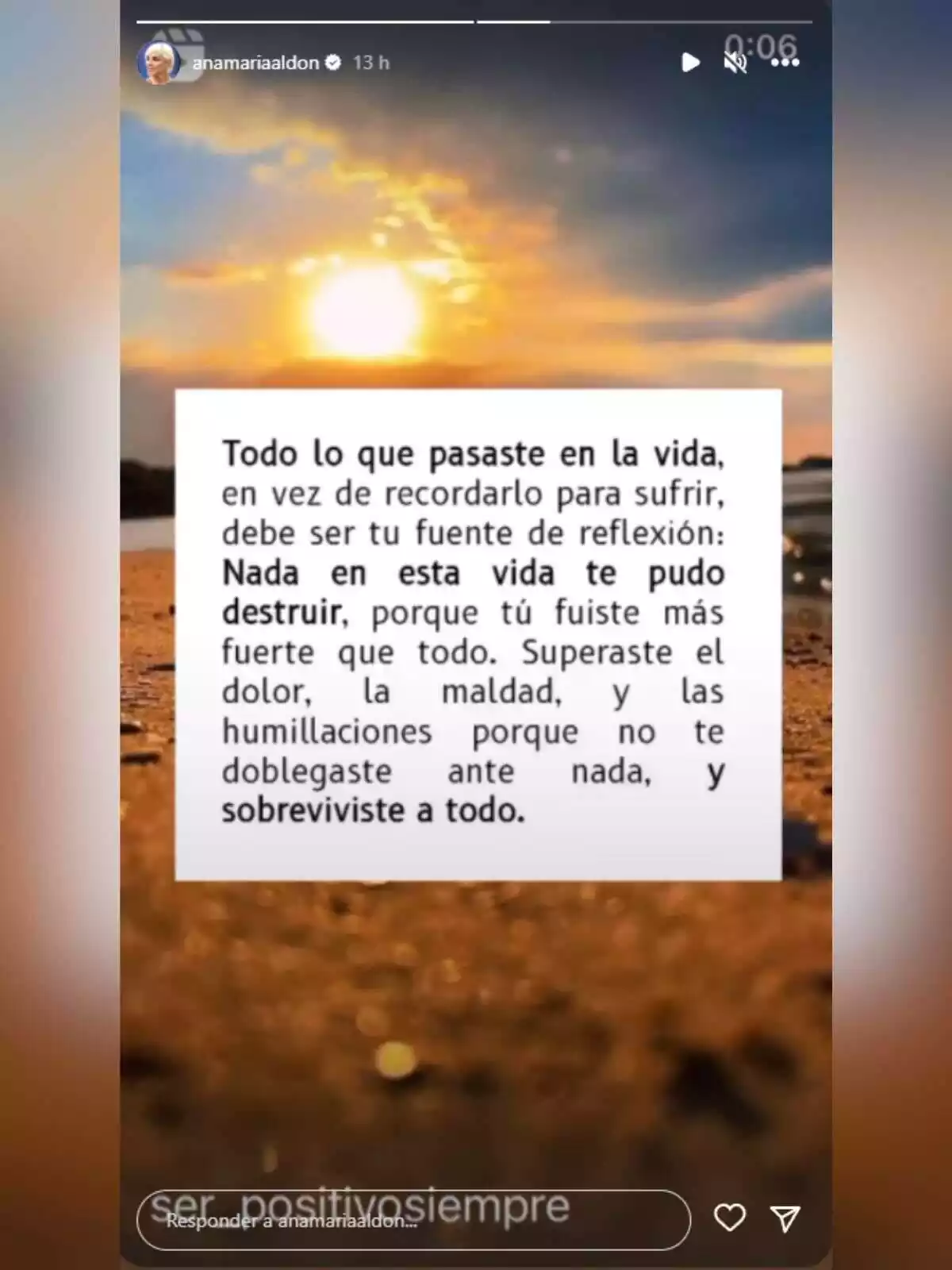 Storie de Ana María Aldón compartint una reflexió sobre positivisme Storie de Ana María Aldón compartint una reflexió sobre positivisme