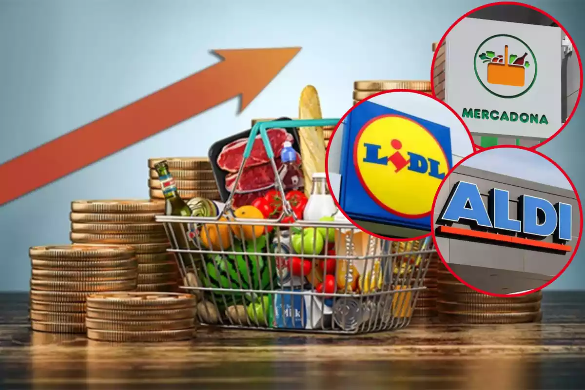 Cistella de la compra que puja de preu a Aldi, Lidl i Mercadona