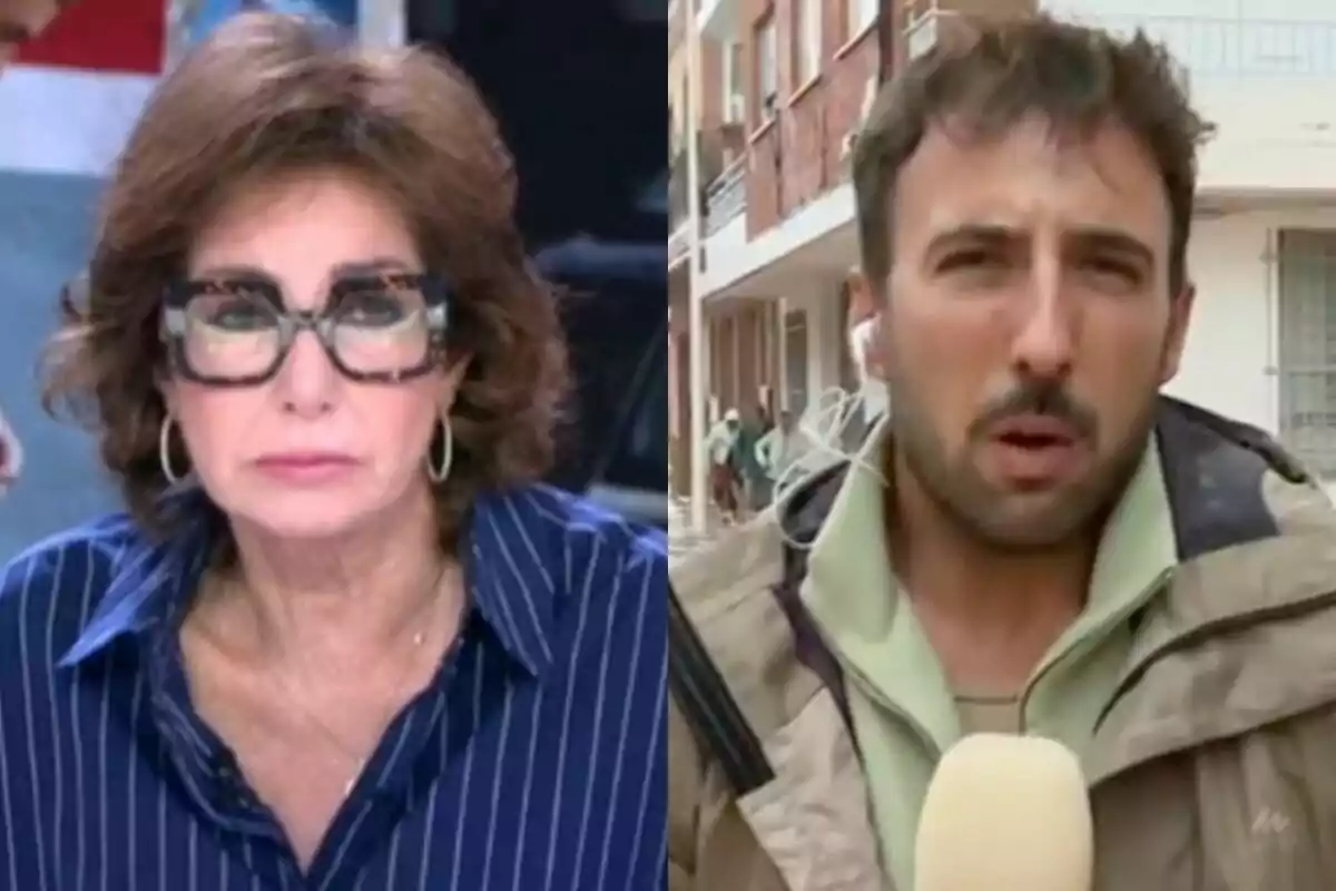 Ana Rosa Quintana a TardeAR i un reporter informant de la DANA en una transmissió televisiva.