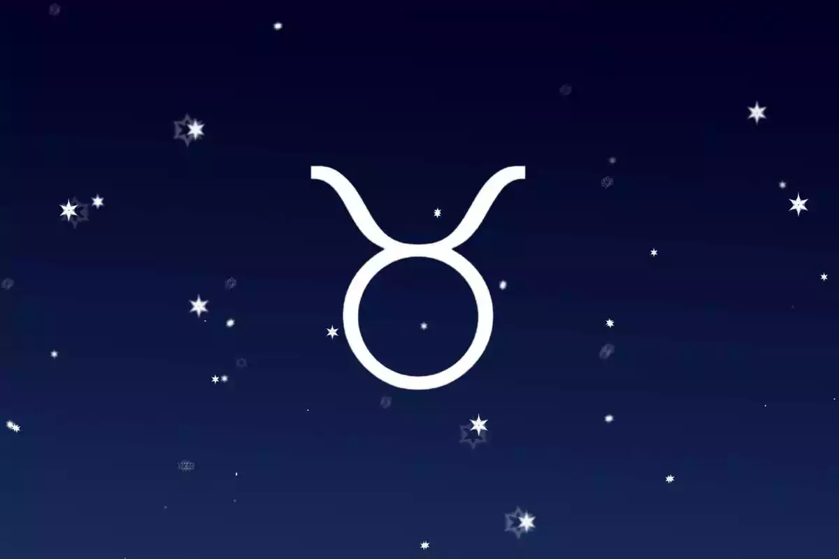 Signe del zodíac Taure amb un cel amb estrelles de fons