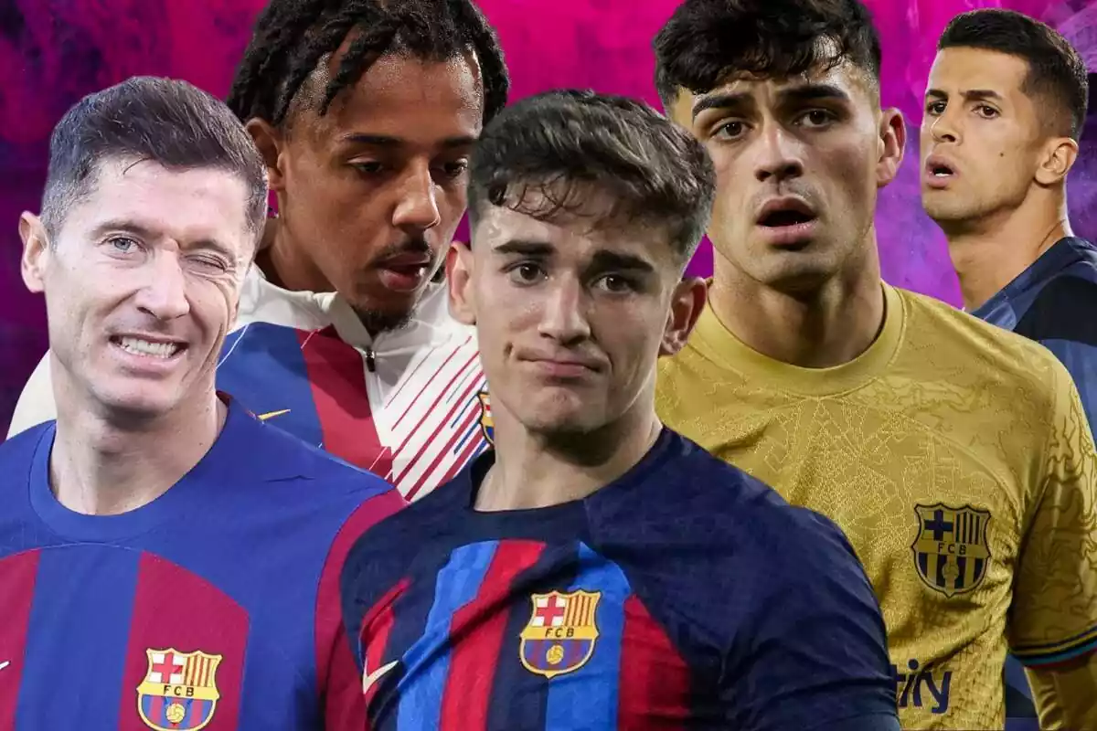 Diversos futbolistes del FC Barcelona amb la cara desencaixada