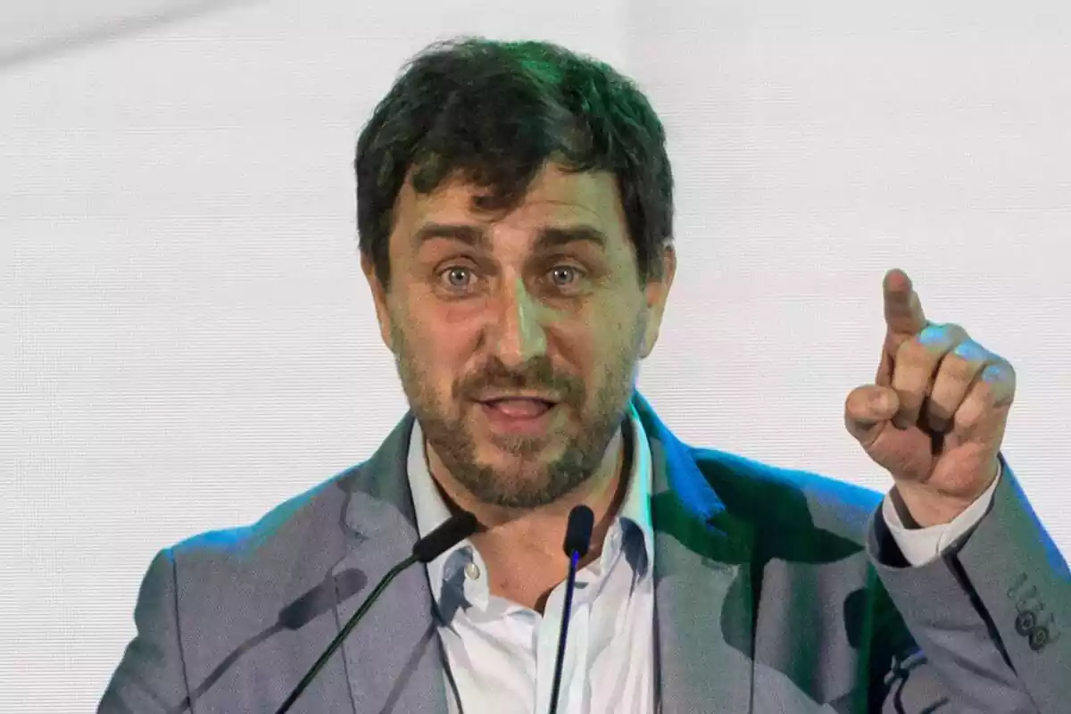 El vicepresident del Consell per la República (CxRep), Toni Comín, durant el Congrés del seu partit, a l'Espace Jean Carrere, a 4 de juny de 2022, a Argelès-sur-Mer, Pirineus orientals, Occitània, (França)