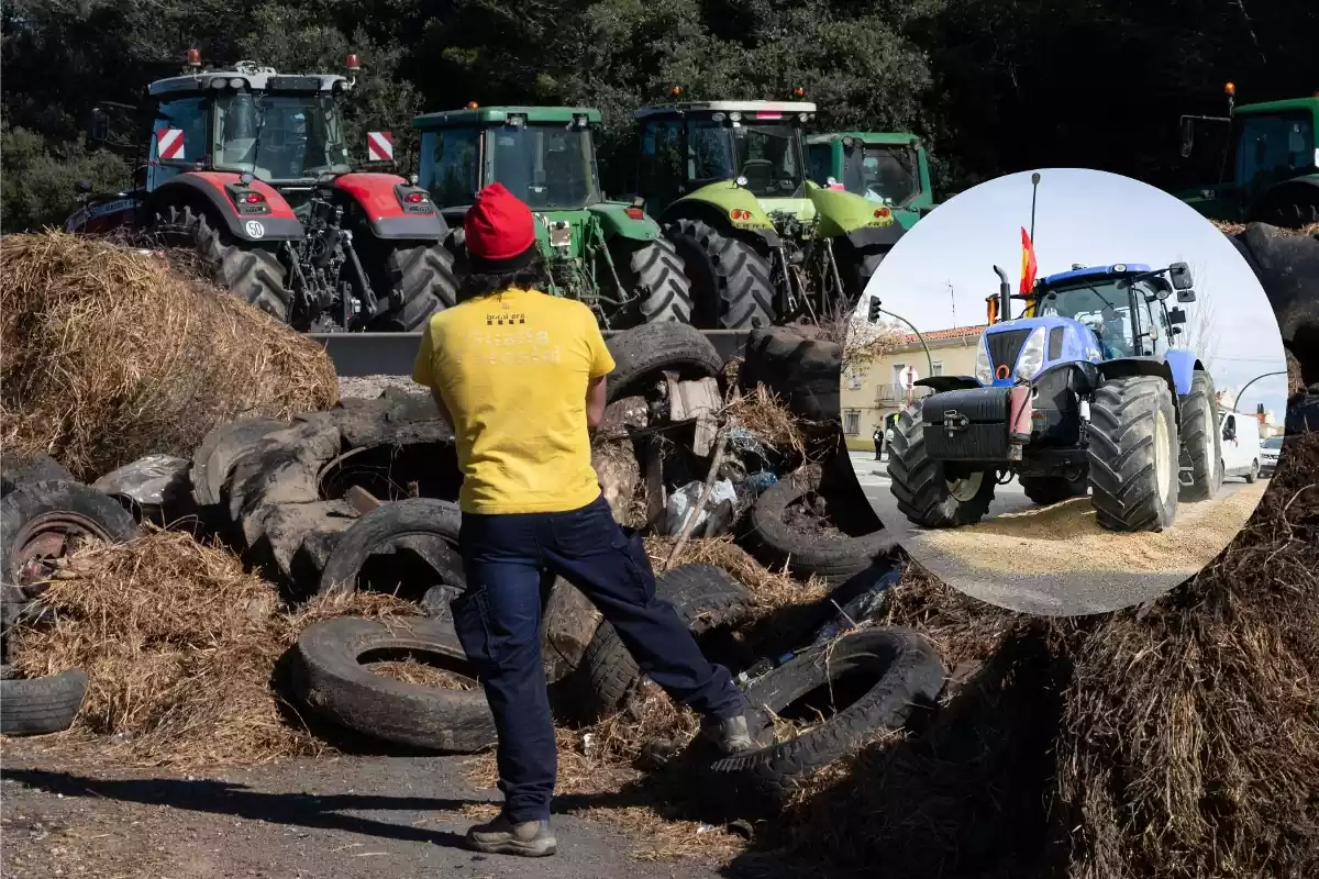 Diversos tractors en fila a les protestes dels agricultors a Bèlgica