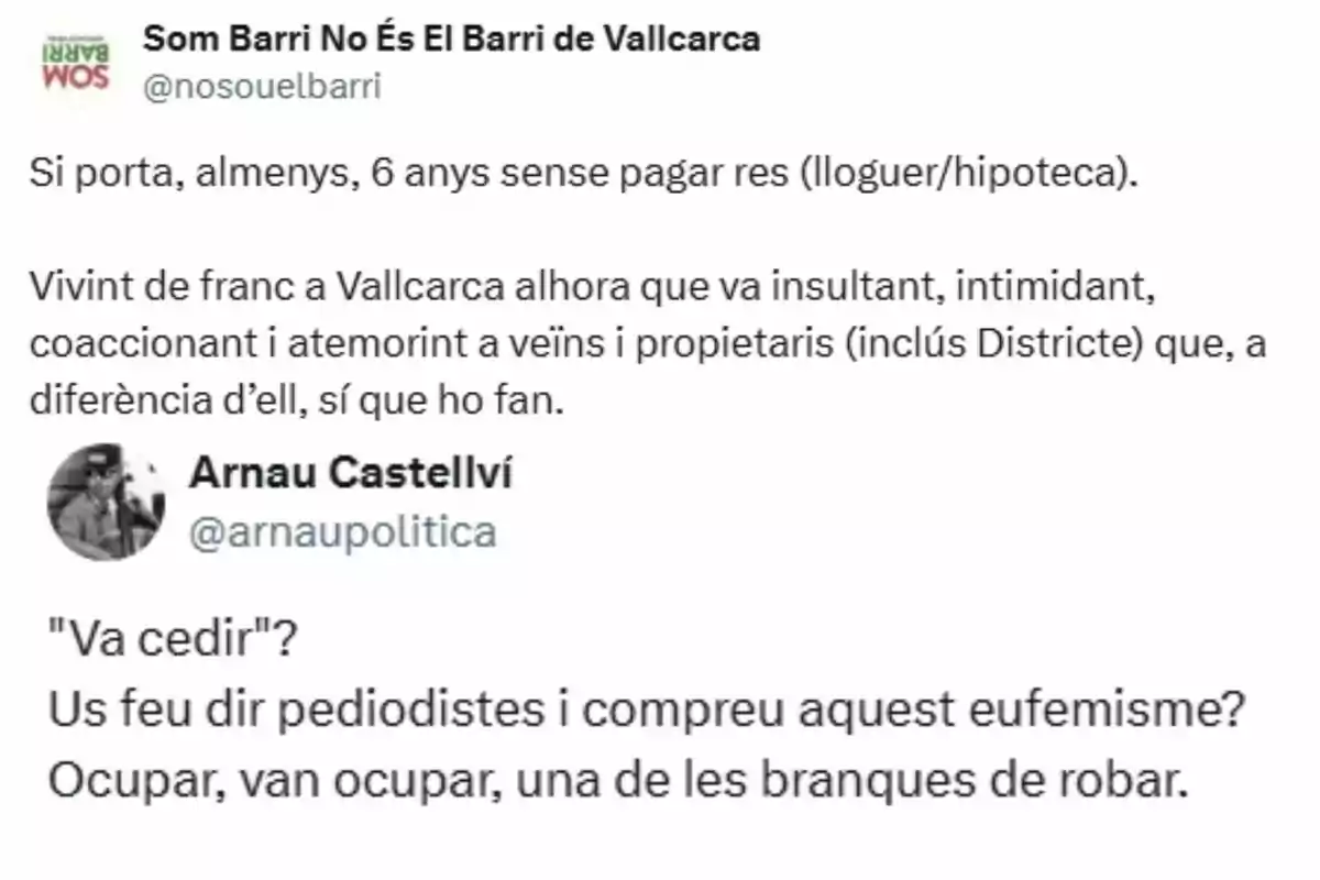 Una publicació de Twitter de Una publicació de Twitter de