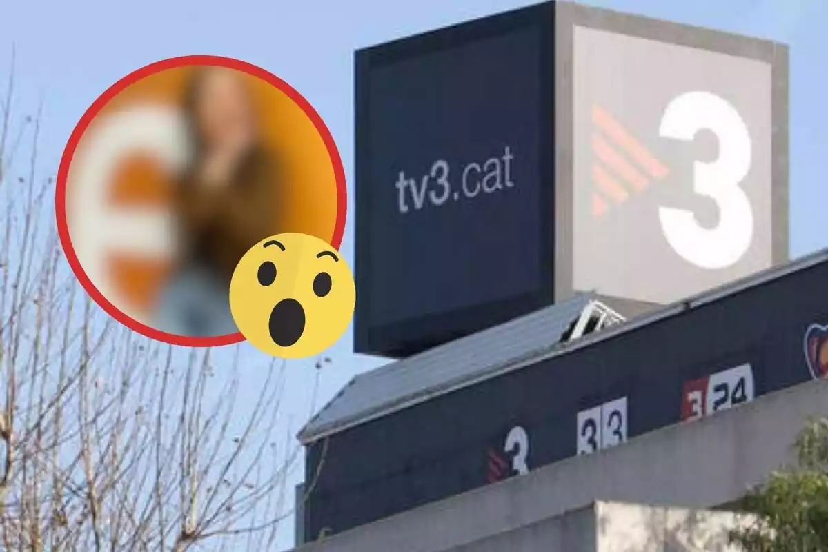 TV3 cat i una imatge borrosa amb un emoji amb cara de sorpresa