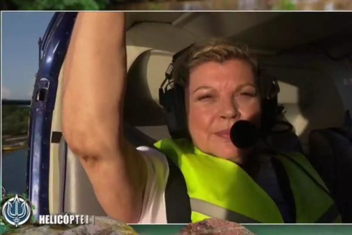 Terelu Campos en el helicóptero de 'Supervivientes 2025'