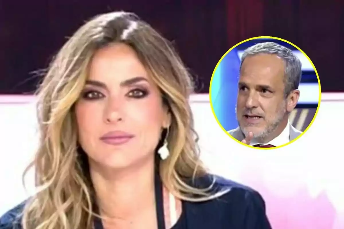 Verónica Dulanto amb cabell ros i maquillatge destacat a Tardear apareix en primer pla mentre Santi Acosta de cabell canós a De Viernes està en un requadre circular a la cantonada superior dreta.