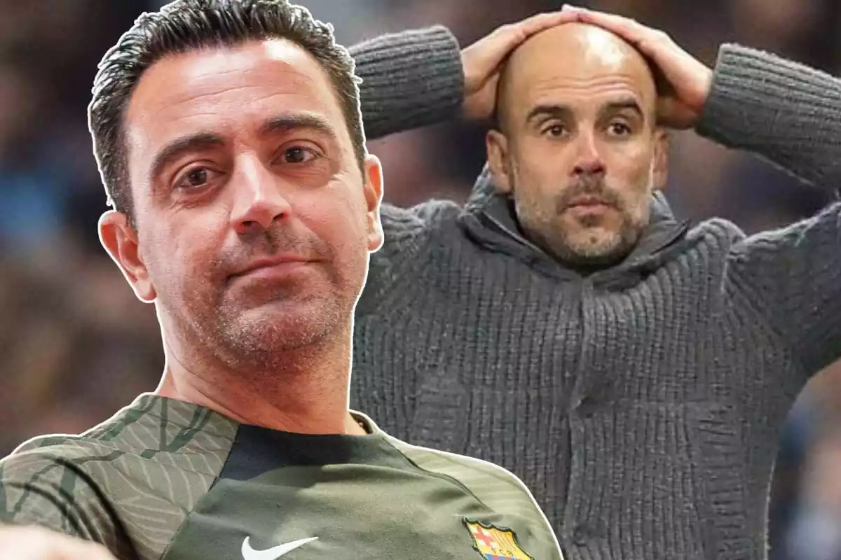 Imatge de Pep Guardiola i Xavi Hernández en un muntatge conjunt