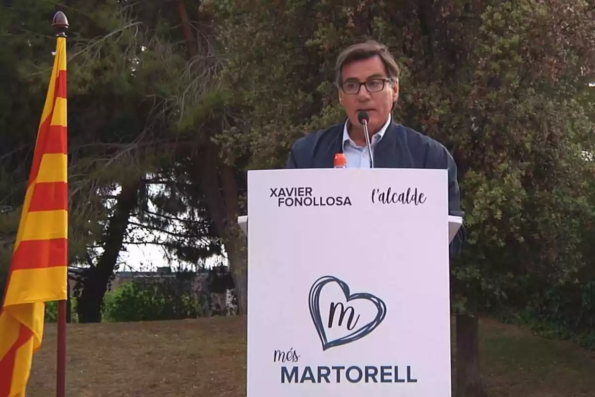 Xavier Fonollosa, alcalde de Martorell desde 2015 por el grupo municipal Partido Demócrata Europeo Catalán (PDeCAT), en un acto electoral