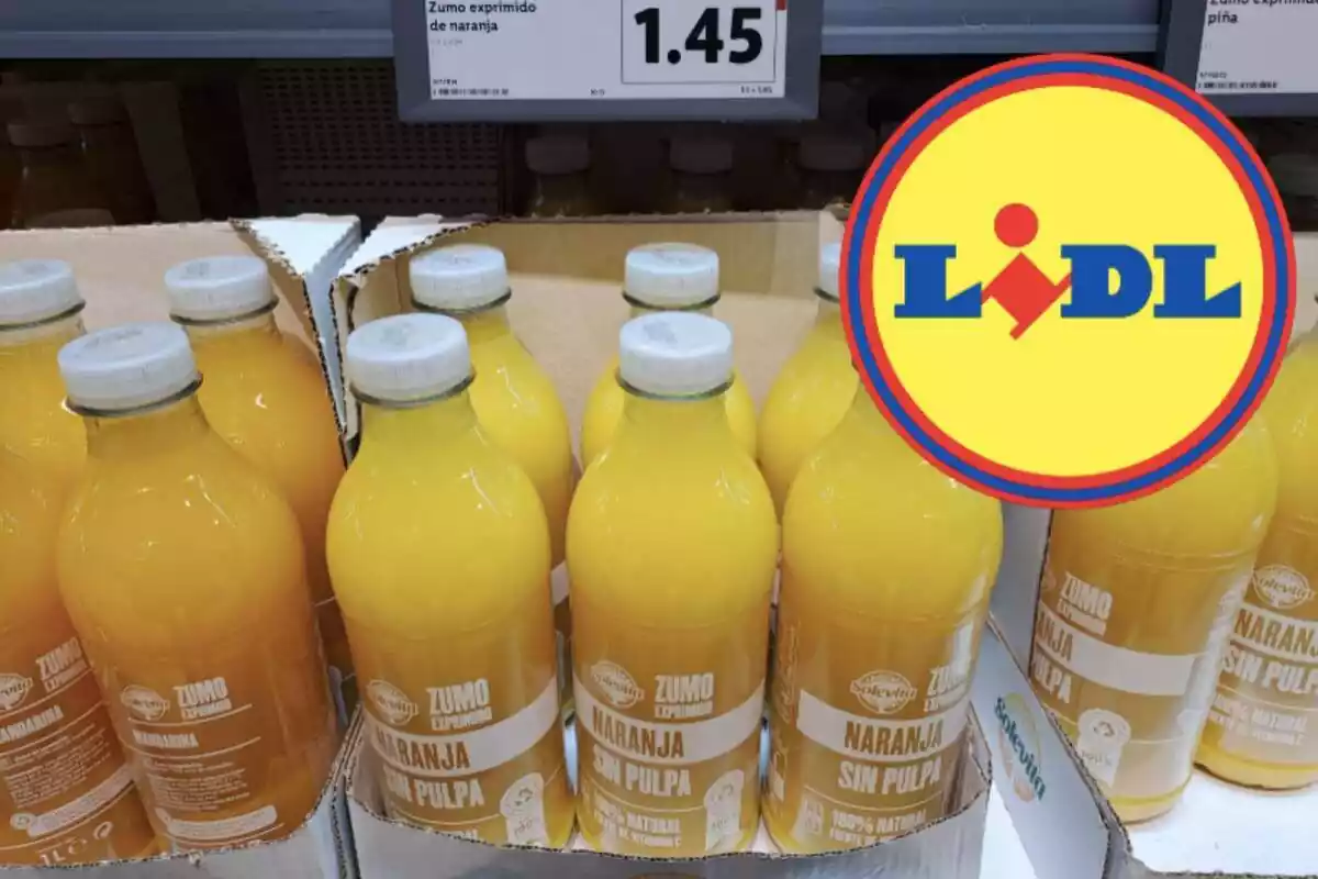 Nou suc de taronja natural espremut de Lidl en ampolla